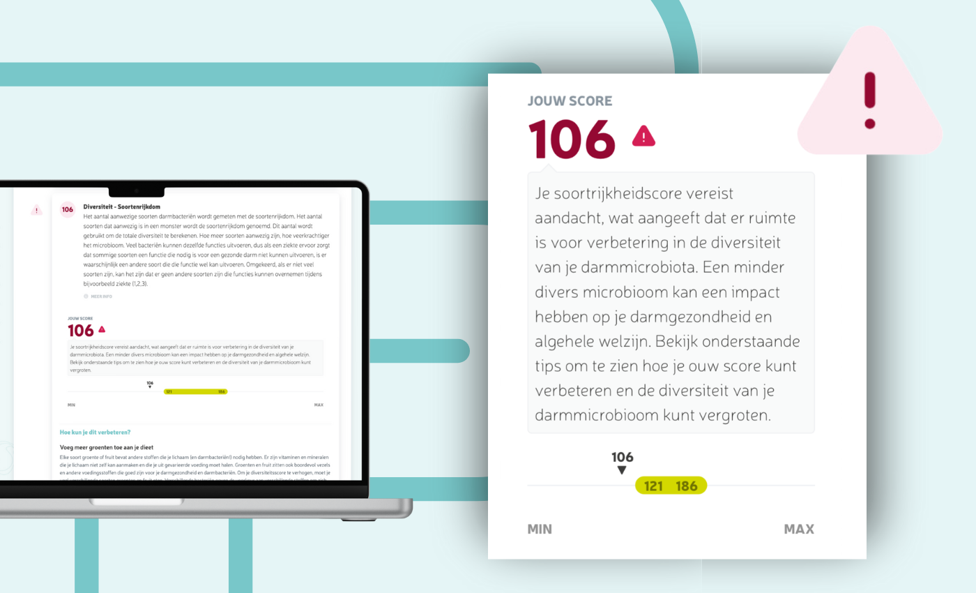 Het rapport toont scores waar je aan kunt werken
