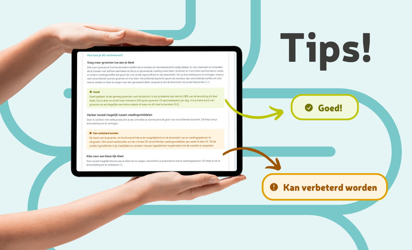 Het rapport toont tips om het microbioom te verbeteren
